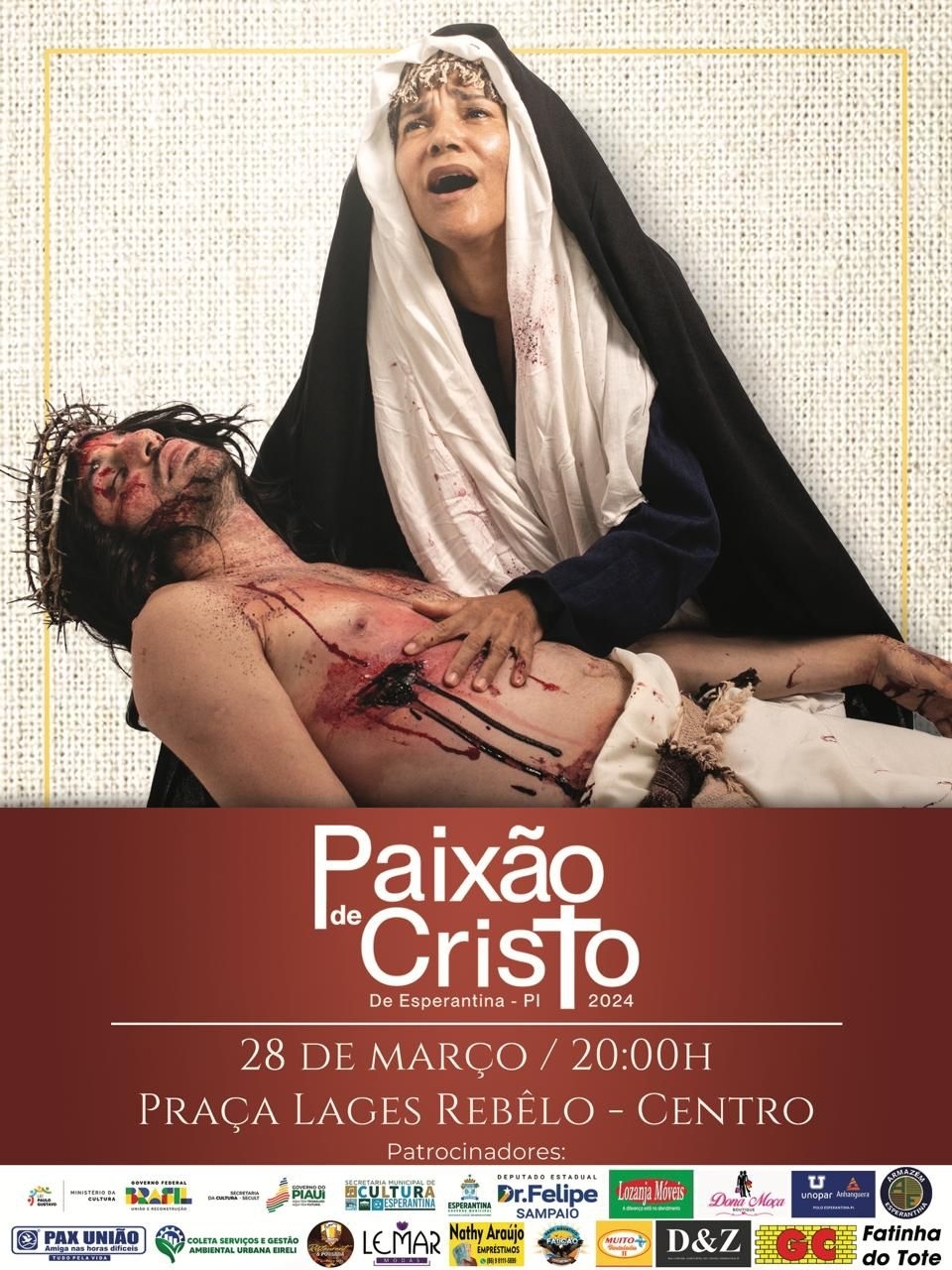 “A Paixão de Cristo 2024” acontecerá no dia 28 de março em Esperantina.