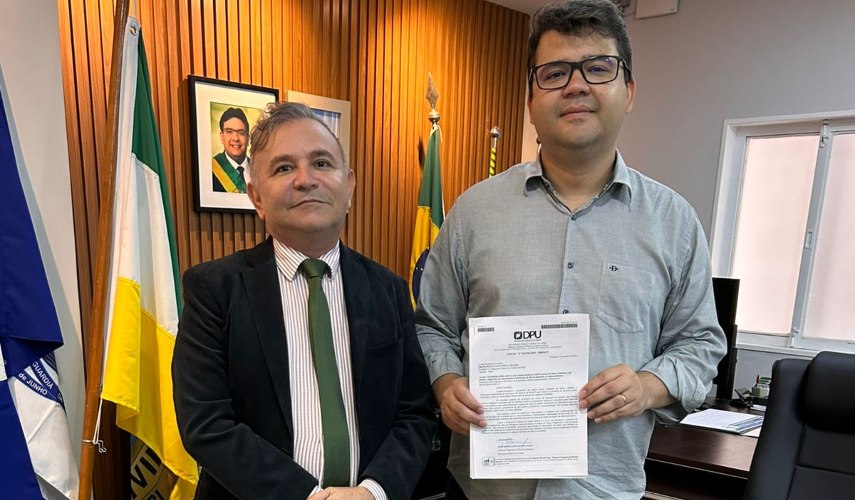 Defensor Público da União, José Rômulo Plácido Sales, e o secretário de Segurança do Piauí, Chico Lucas &nbsp; Foto: Divulgação/SSP-Pi