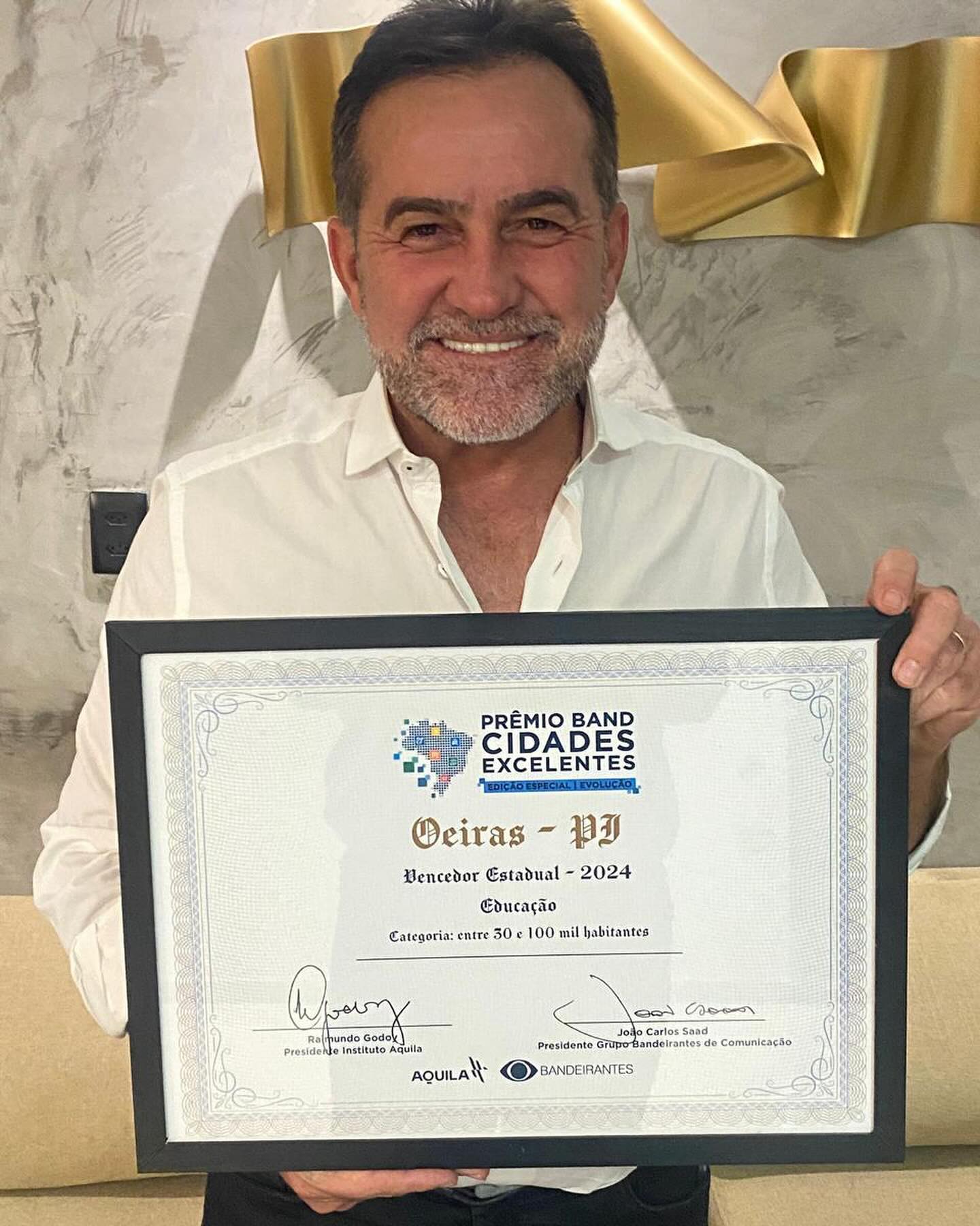 Prêmio reconhece qualidade da gestão municipal de Oeiras