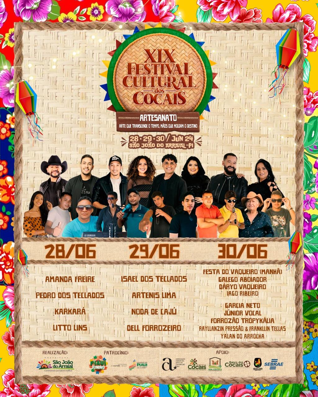 Começa nesta sexta (28) o maior festival cultural dos cocais