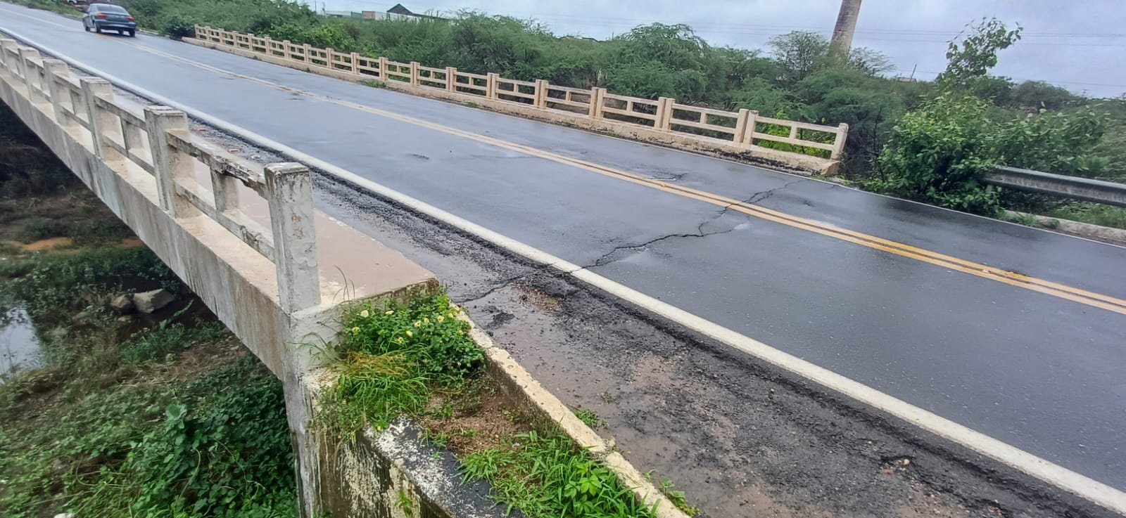 Ponte na BR-316 apresenta fissuras em estrutura após fortes chuvas