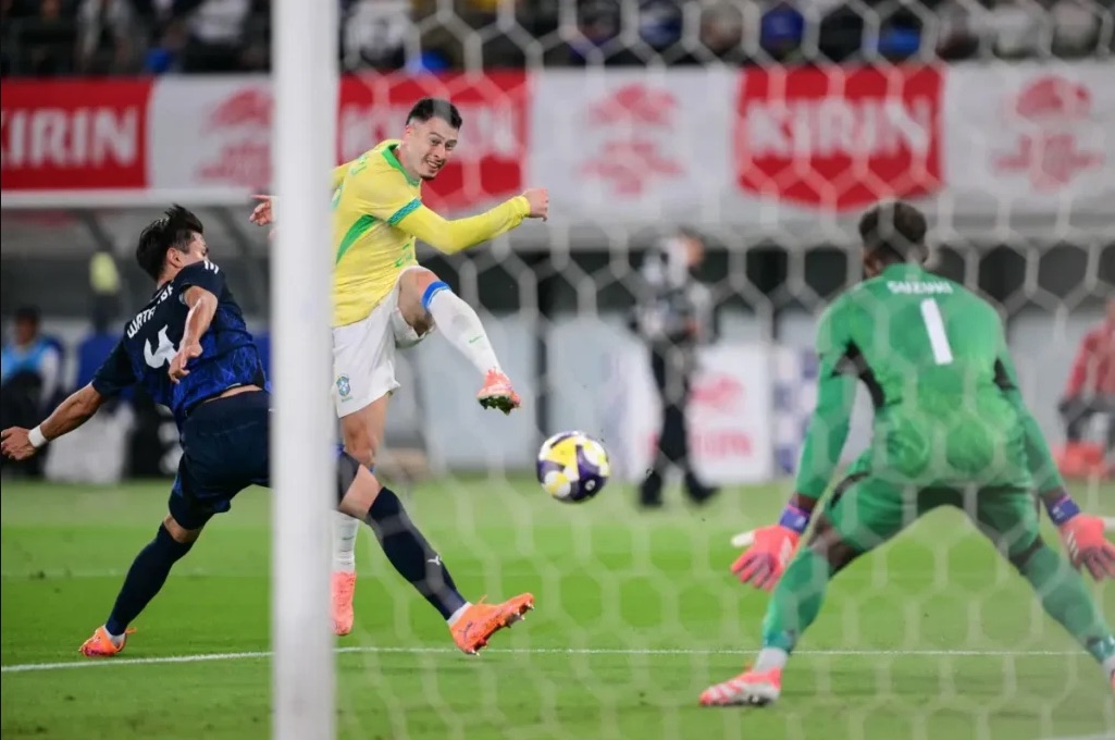 Martinelli fez o segundo gol do Brasil - Foto: Yuichi Yamazaki/AFP