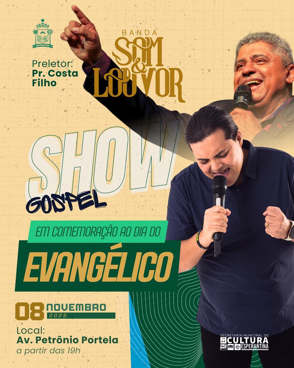 Show Gospel em alusão ao Dia do Evangélico acontecerá em Esperantina - Imagem 1