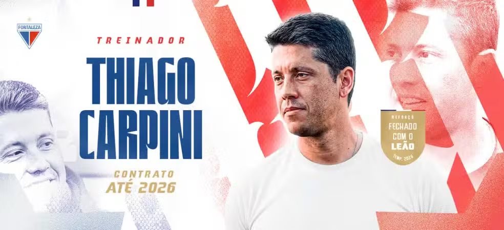Thiago Carpini é o novo treinador do Fortaleza — Foto: Reprodução/Fortaleza EC