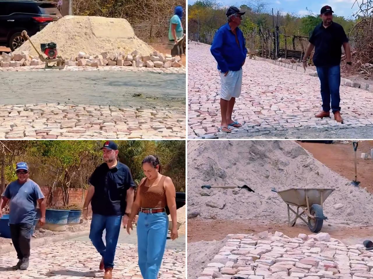 Obras de Pavimentação Poliédrica na comunidade Melancias - Foto: Prefeitura de Cocal de Telha