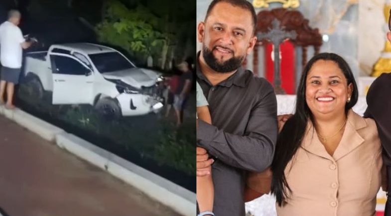 ´Carro com prefeita de Boqueirão do Piauí colidiu com vaca; ninguém ficou ferido | Foto: Reprodução