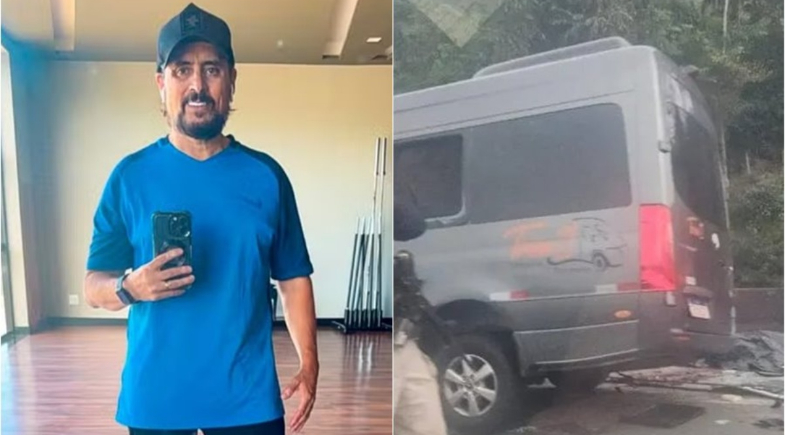 Veja como ficou a van onde estava irmão de Chitãozinho e Xororó, após acidente