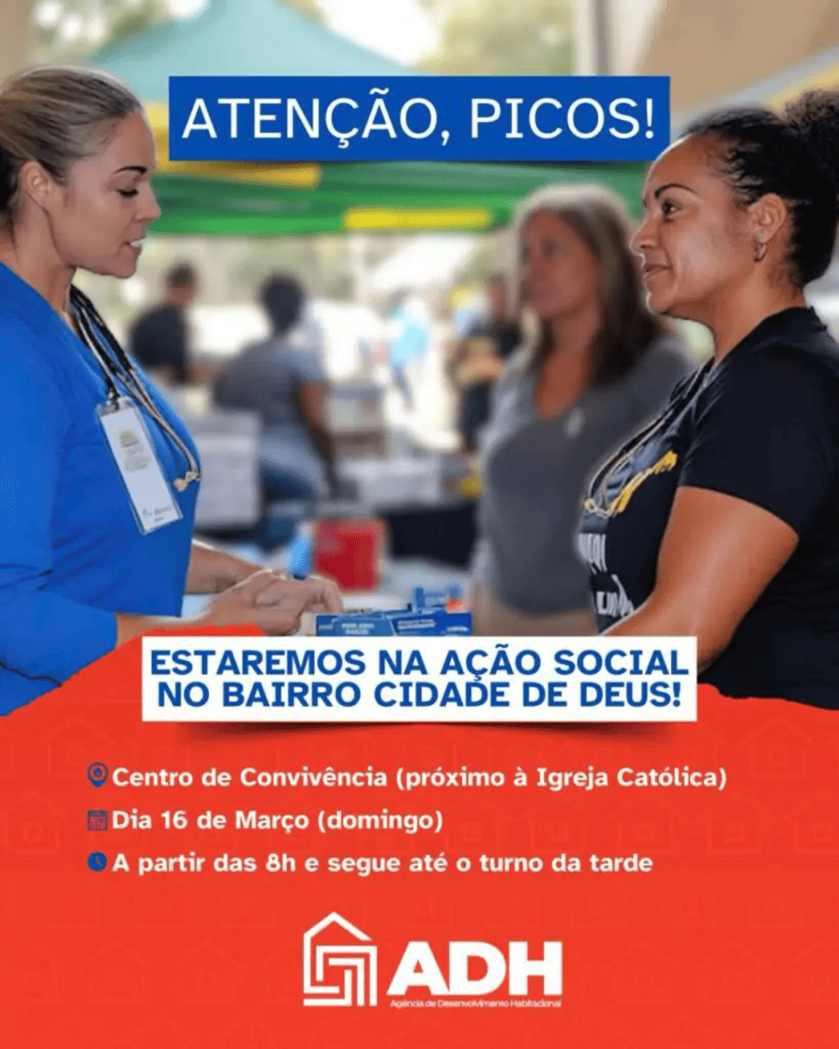 Bairro Cidade de Deus receberá ação da ADH e da Secretaria Municipal de Saúde