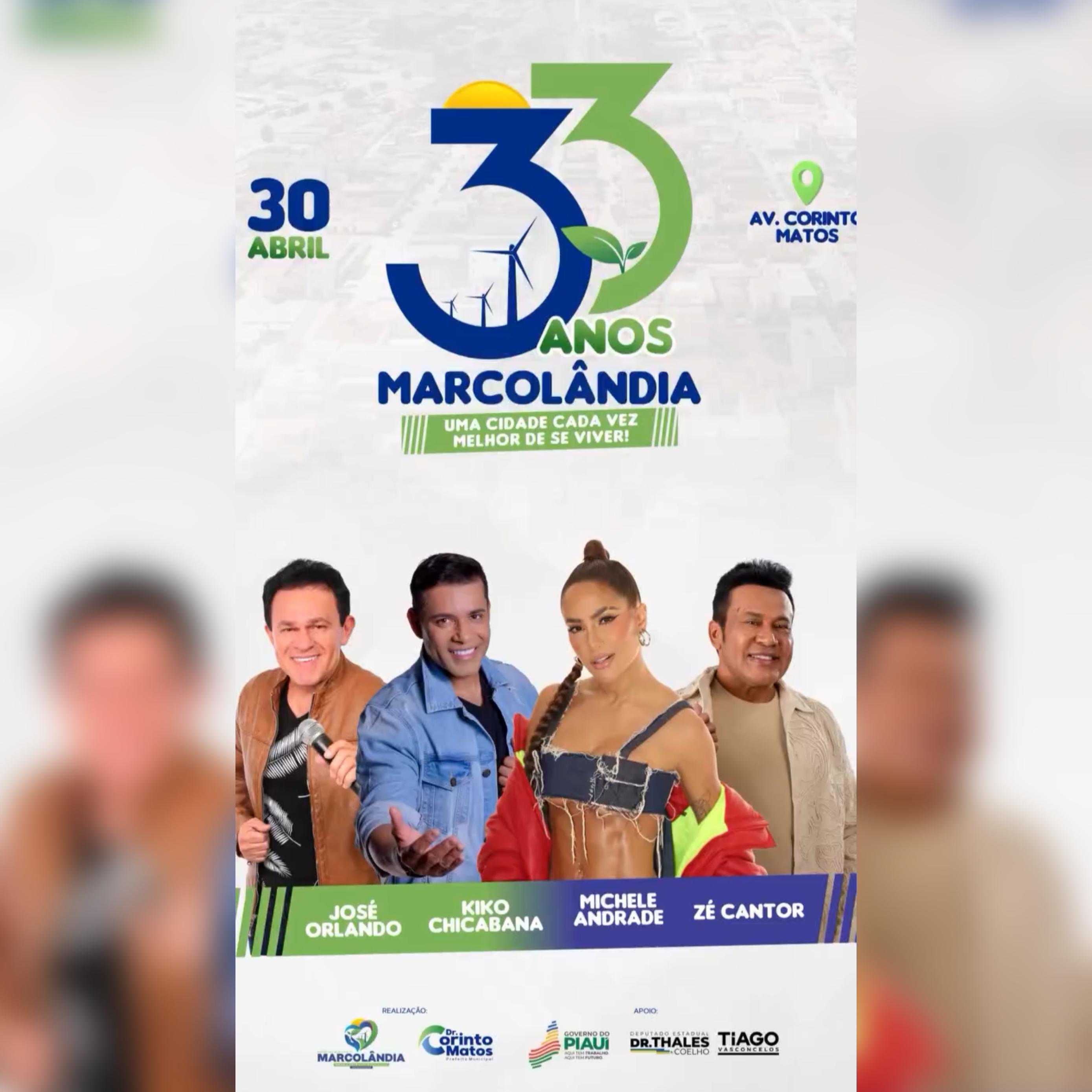 Marcolândia celebra 33 anos com grande festa e atrações imperdíveis