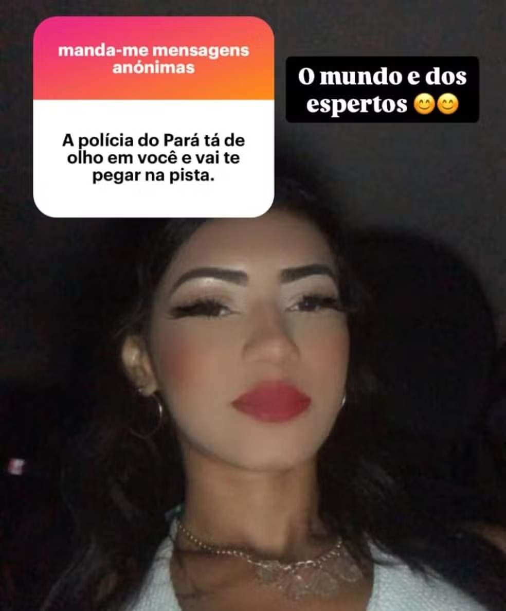  'O mundo é dos espertos', postou traficante antes de ser presa — Foto: Reprodução