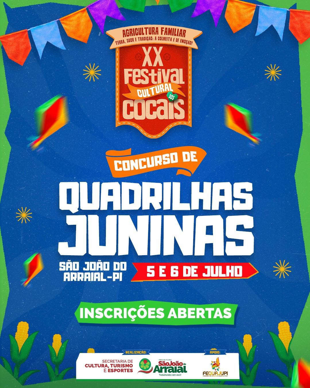 Aberta as inscrições para o concurso de quadrilhas juninas do Festival cultural dos cocais em São João do Arraial - Imagem 1