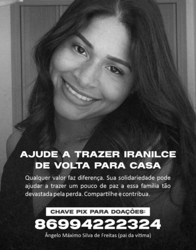 Pix para ajuda no traslado do corpo da piauiense | Imagem: Reprodução