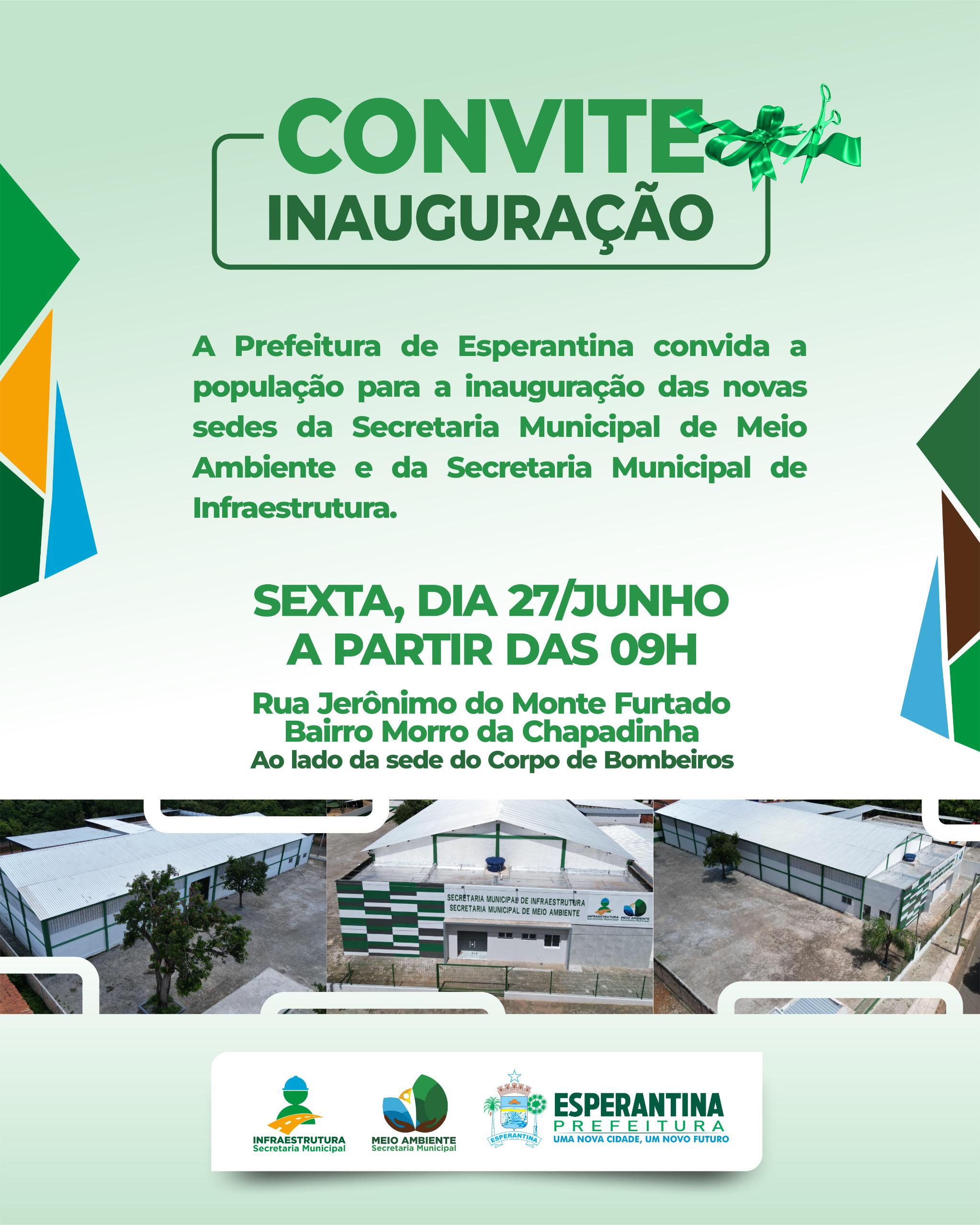 Prefeitura de Esperantina inaugura novas sedes das Secretarias de Meio Ambiente e Infraestrutura nesta sexta-feira (27) - Imagem 1