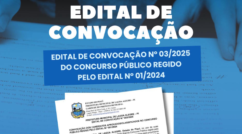 Prefeitura de Lagoa Alegre publica convocação de aprovados em concurso público