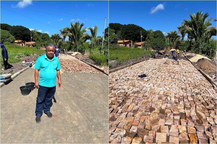 Prefeitura de Esperantina avança na pavimentação da Vila Palmeira com mais de 1.200 metros já concluídos