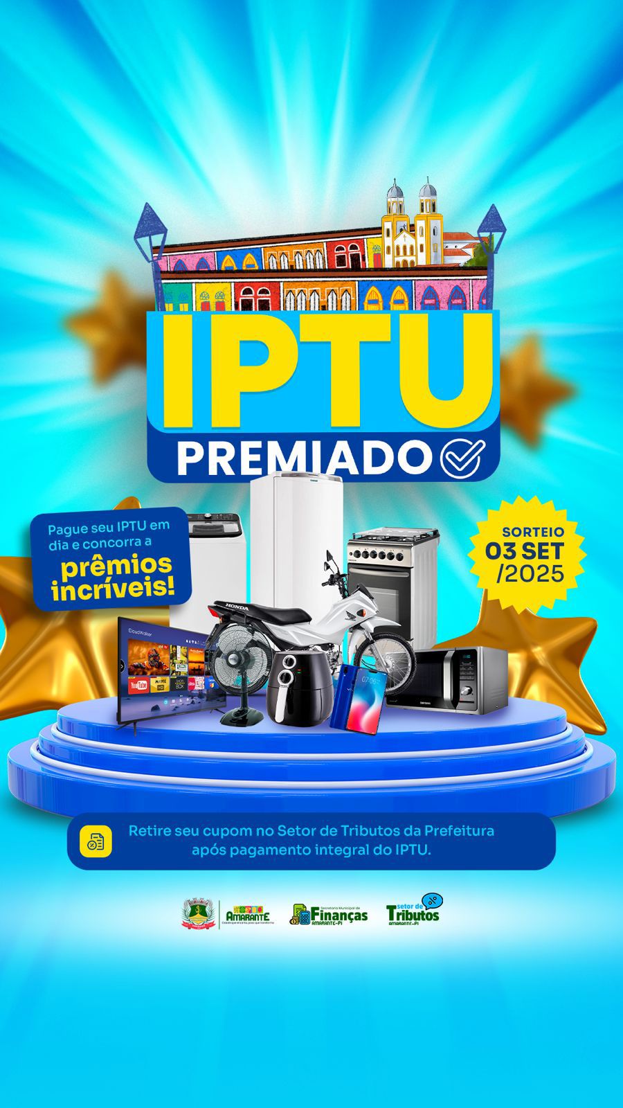 IPTU Premiado 2025: contribuintes de Amarante vão concorrer a prêmios ao pagar o imposto em dia - Imagem 1