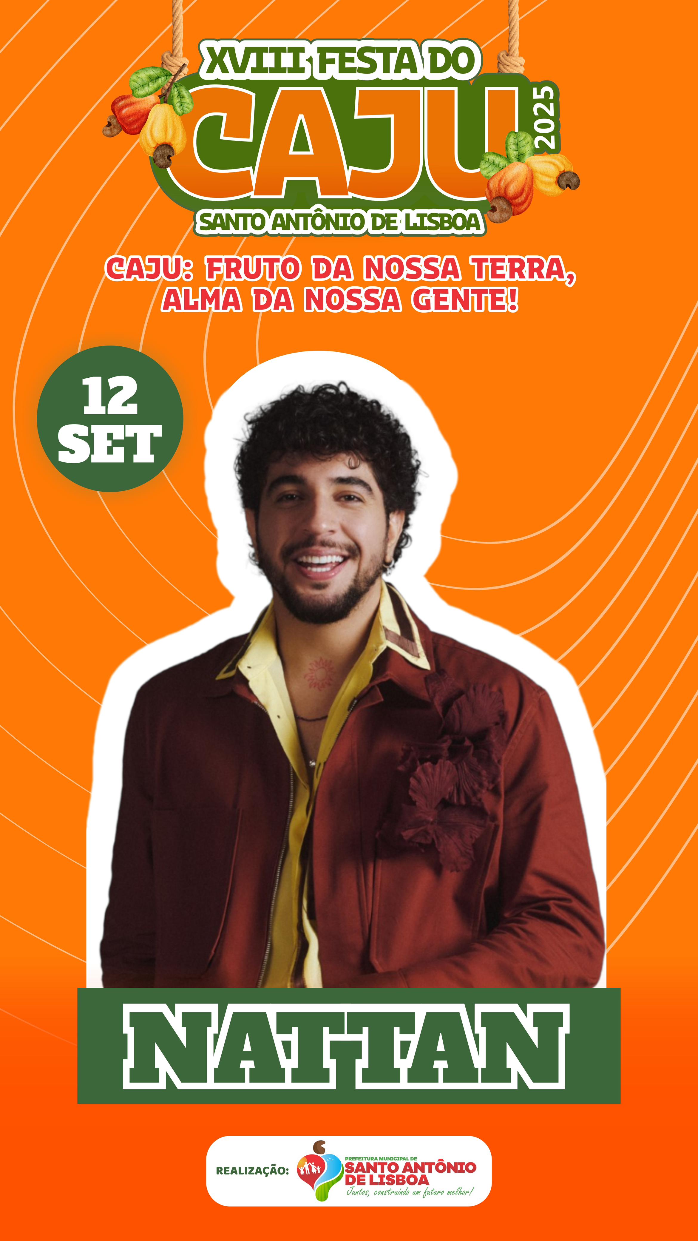 Prefeito Erivaldo Lopes anuncia cantor Nattan como primeira atração da XVIII Festa do Caju de Santo Antônio de Lisboa - Imagem 1