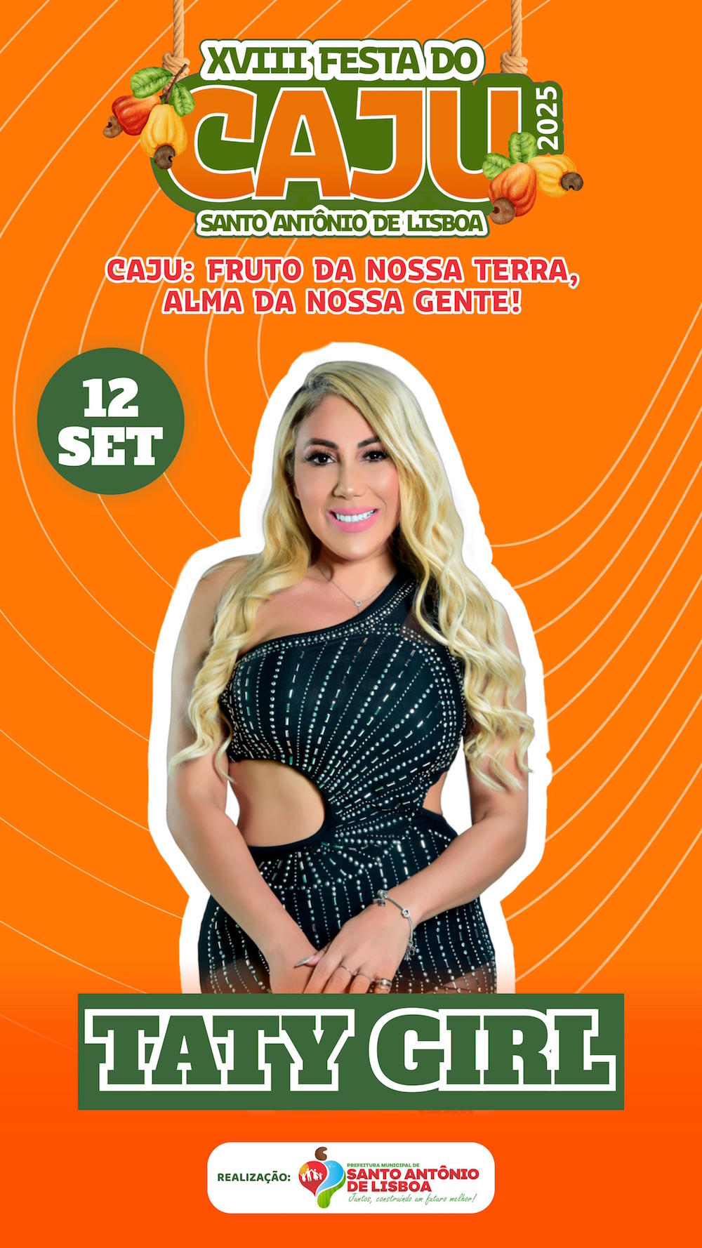 Prefeito Erivaldo Lopes anuncia Taty Girl como 2º atração da XVIII Festa do Caju em Santo Antônio de Lisboa - Imagem 1