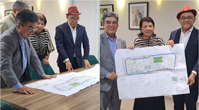 Prefeito Abdoral Melo recebe projeto do Complexo Poliesportivo Educacional de São João do Arraial