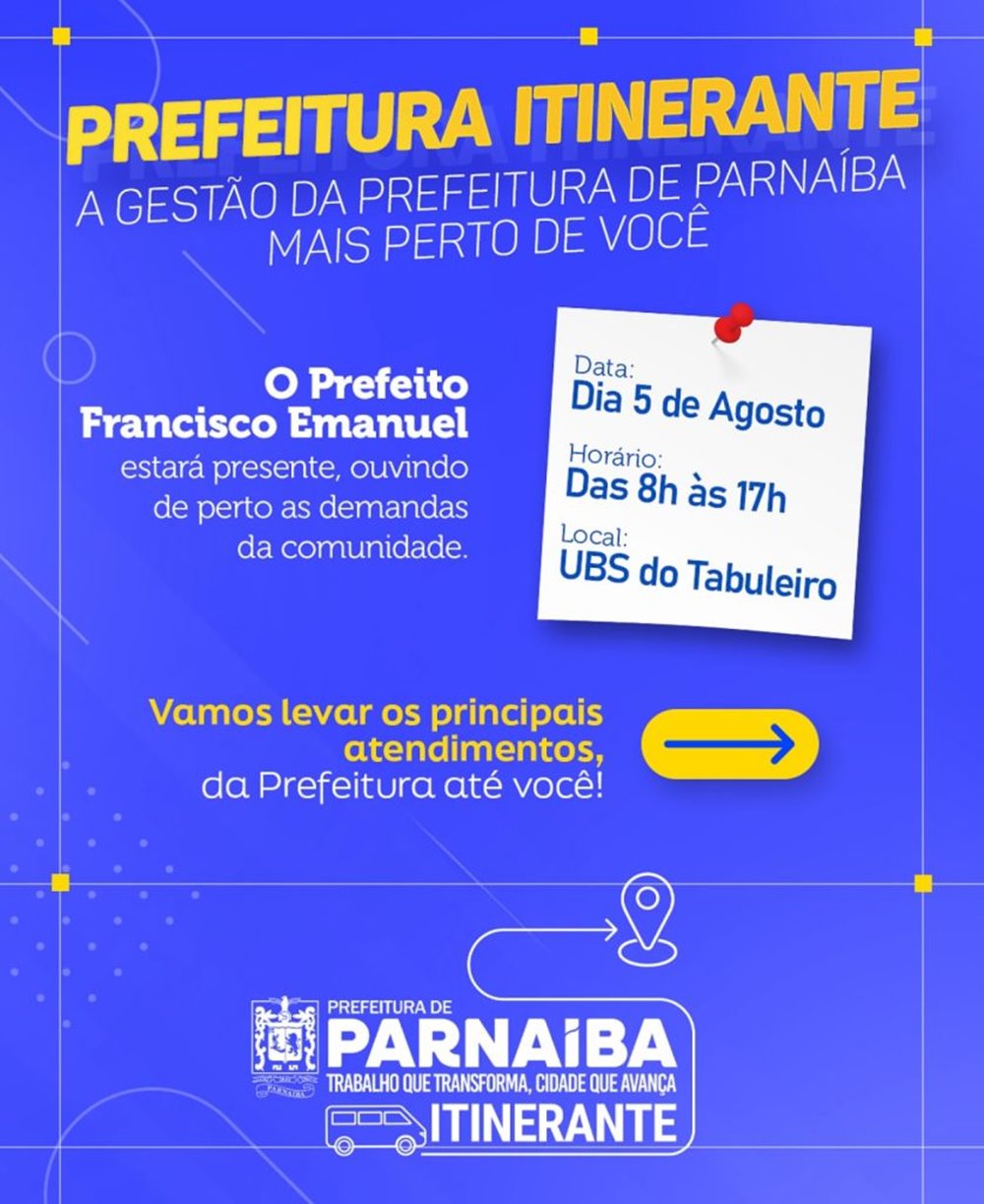 Projeto Prefeitura Itinerante levará atendimentos, serviços púbicos e cidadania aos moradores do Bairro Tabuleiro - Imagem 1