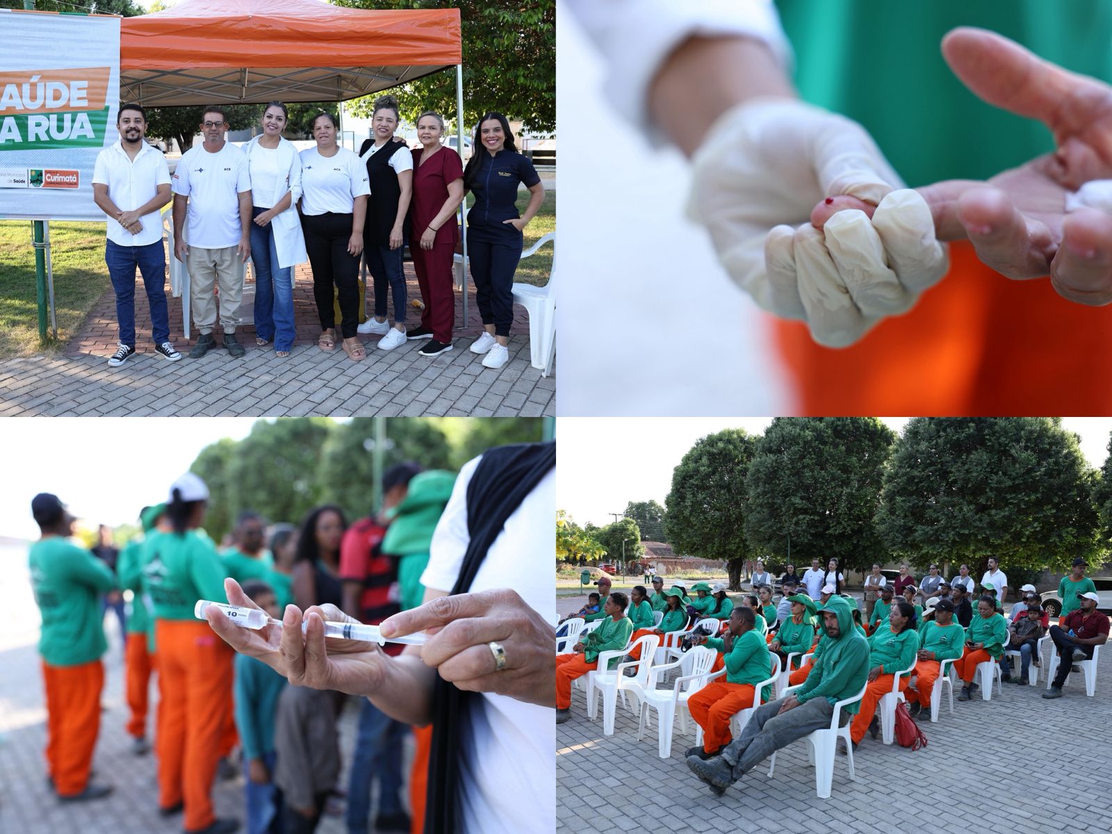 Ação do Projeto Saúde na Rua realizada com profissionais da limpeza urbana - Foto: Prefeitura de Curimatá 