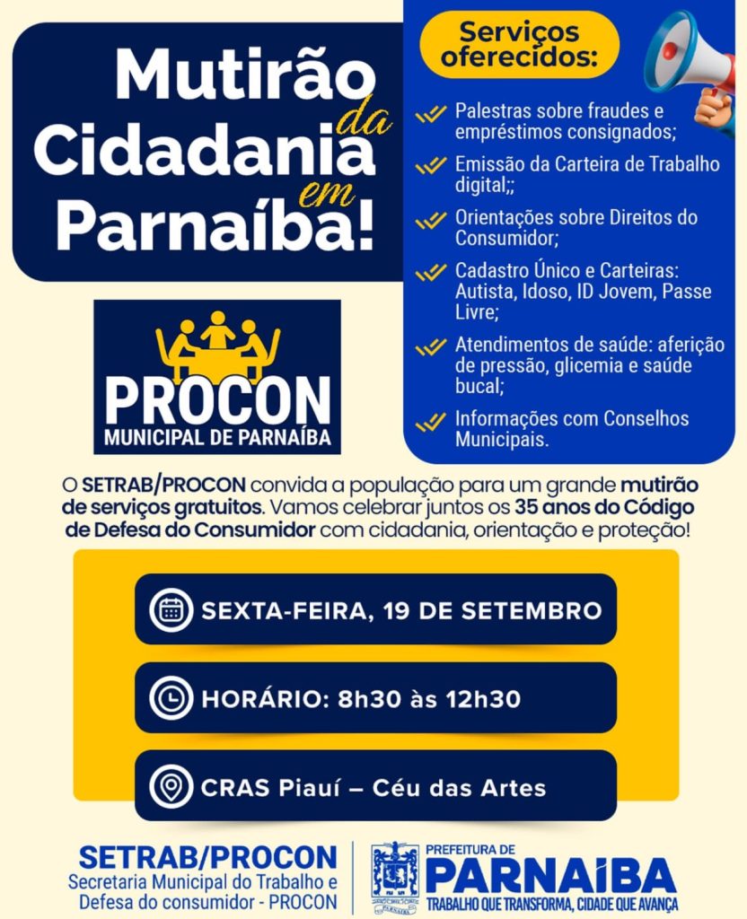 Prefeitura de Parnaíba realiza Mutirão da Cidadania no CRAS Piauí – Céu das Artes - Imagem 1