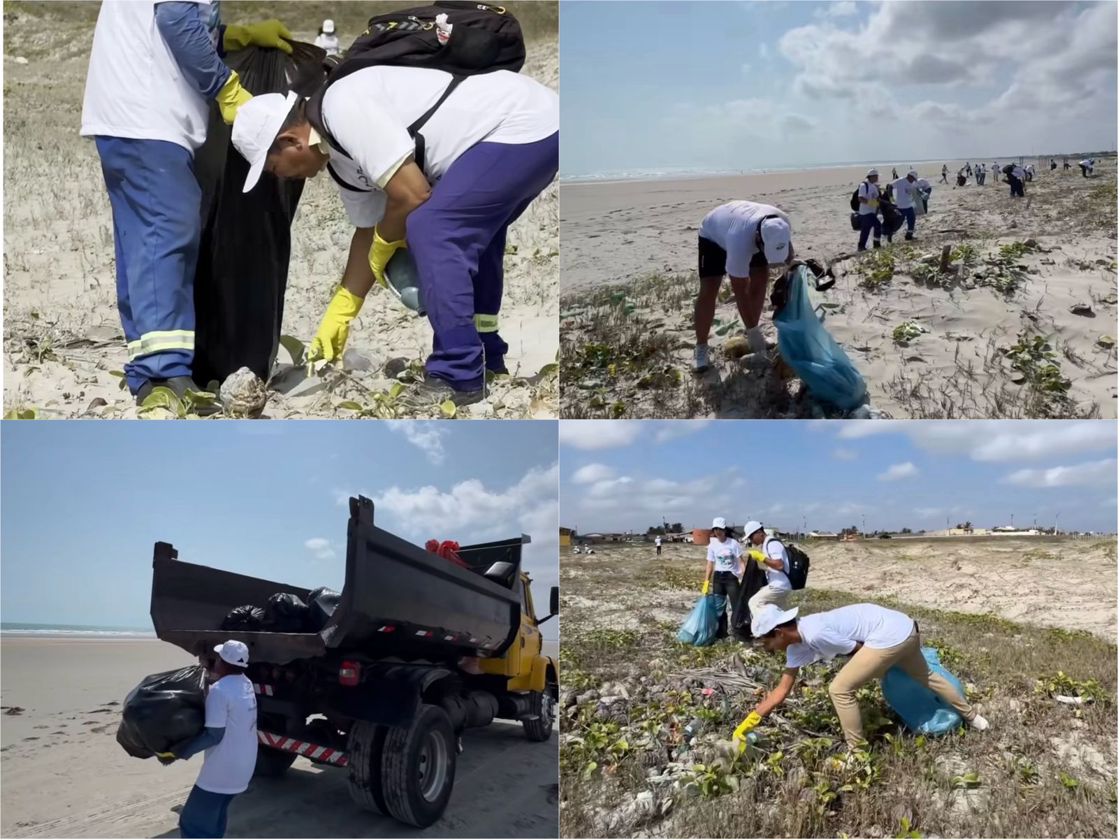 Ação de limpeza na Praia de Atalaia - Foto: Secretaria Municipal de Turismo, Cultura, Esporte e Juventude de Luís Correia