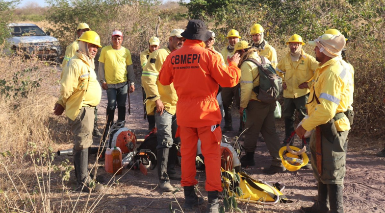 Incêndio no Corredor Ecológico Serra da Capivara–Confusões preocupa equipes devido ao difícil acesso e alta carga de combustível