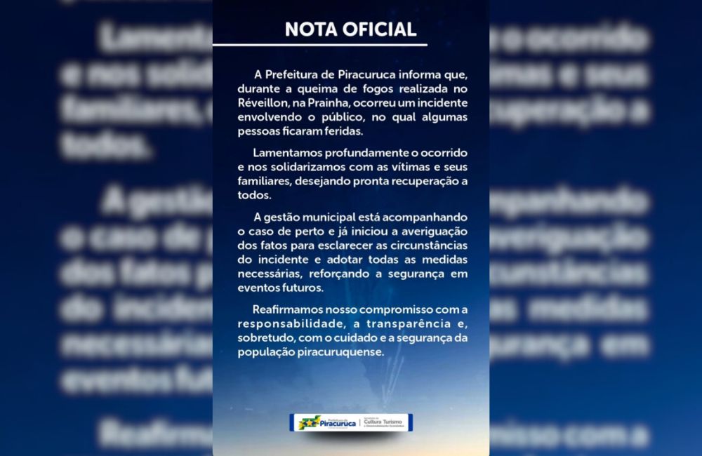 Foto: Reprodução/redes sociais - Prefeitura de Piracuruca divulga nota de esclarecimento