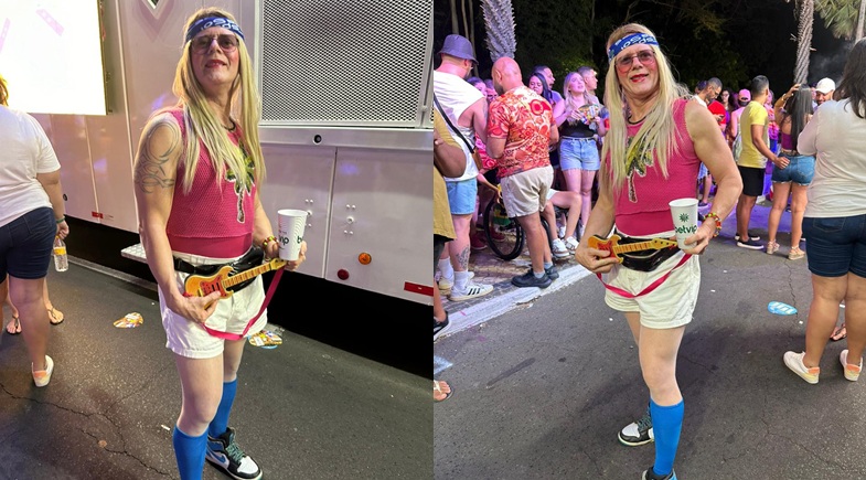 Kleber Andrade foi ao show caracterizado. Foto: Waldelúcio Barbosa