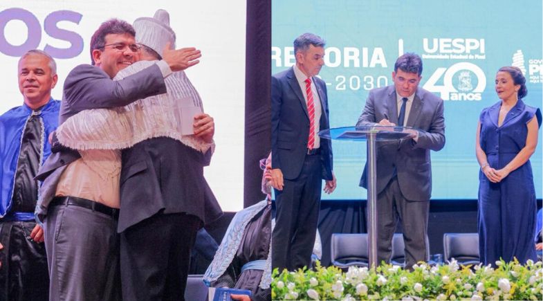 Rafael Fonteles esteve presente na solenidade de posse do novo reitor da UESPI. | ASCOM GOV