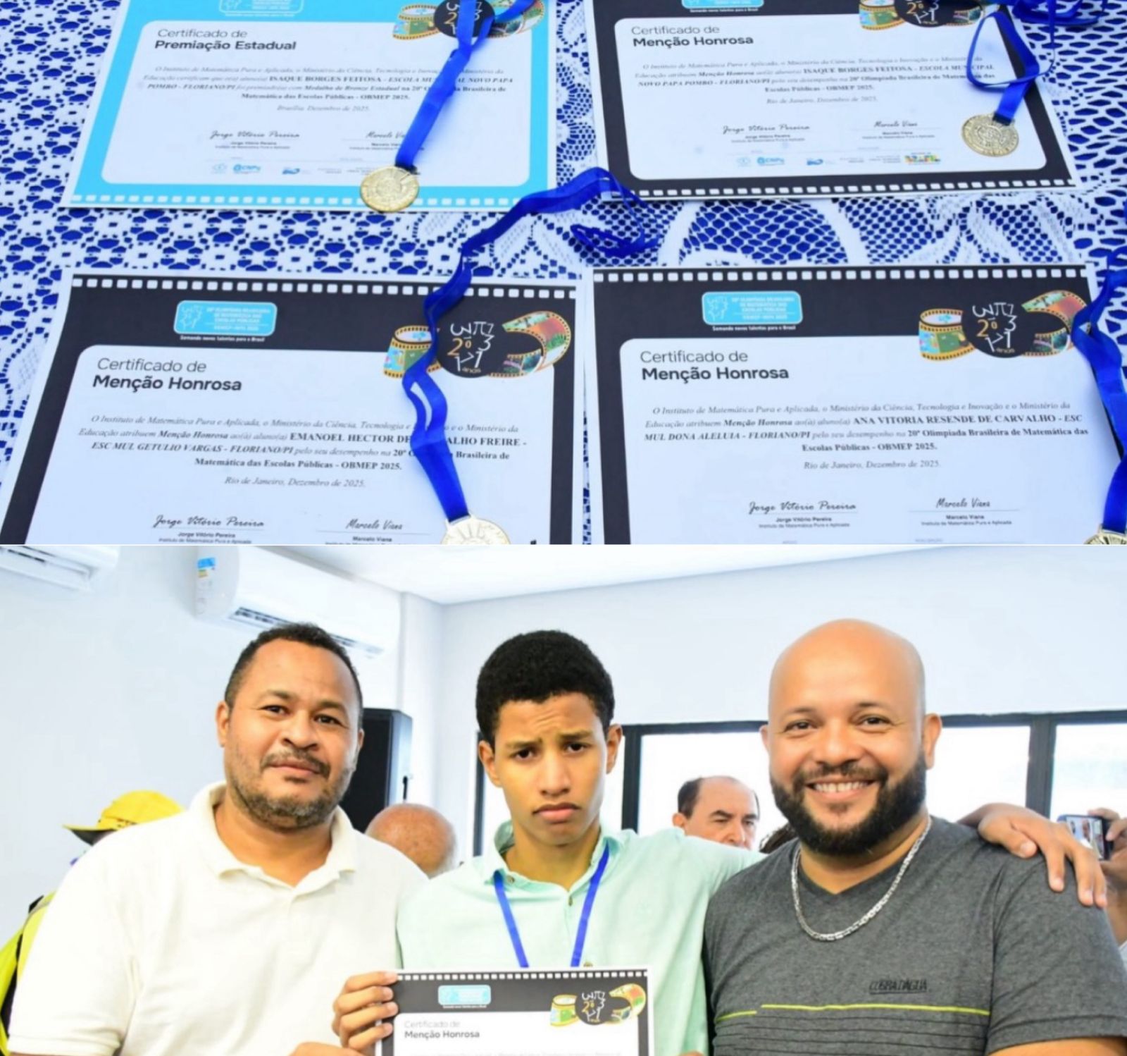 Prefeitura de Floriano homenageia alunos da rede municipal por destaques no IFPI e na OBMEP 2025 - Imagem 2