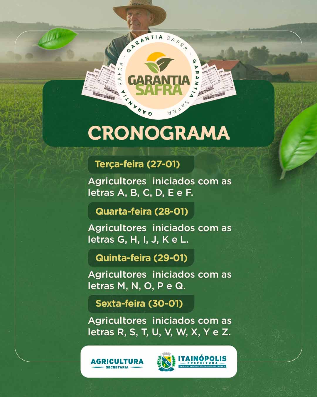 Secretaria de Agricultura de Itainópolis dará início nessa terça-feira (27) a entrega de Boletos do Garantia Safra 2025/2026 - Imagem 2