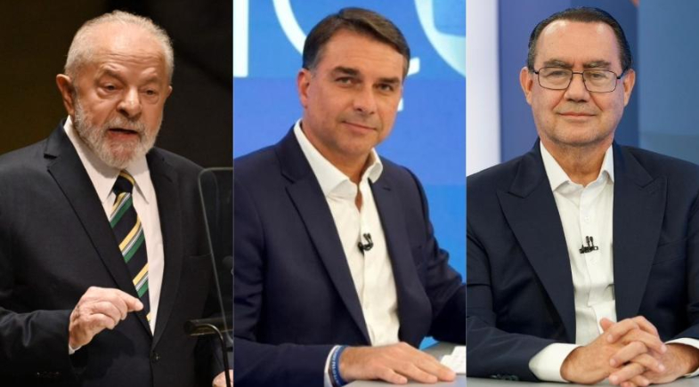Lula e Flávio Bolsonaro | Reprodução