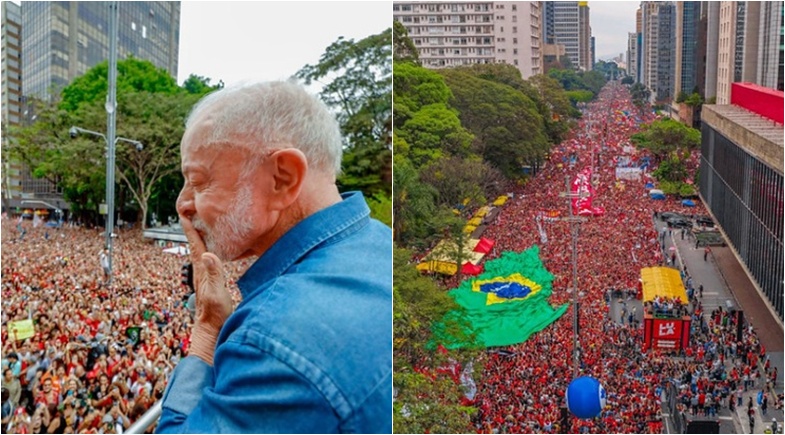 Lula discursa para milhões de apoiadores durante ato de campanha na Av. Paulista | Ricardo Stuckert/PR