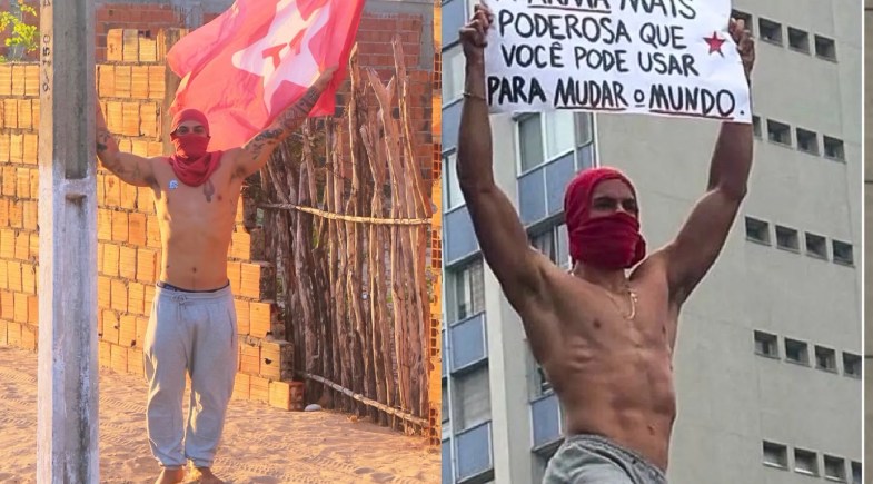 Eleitor de Parnaíba, no Piauí, recria imagem de lulista na Avenida Paulista. | Reprodução