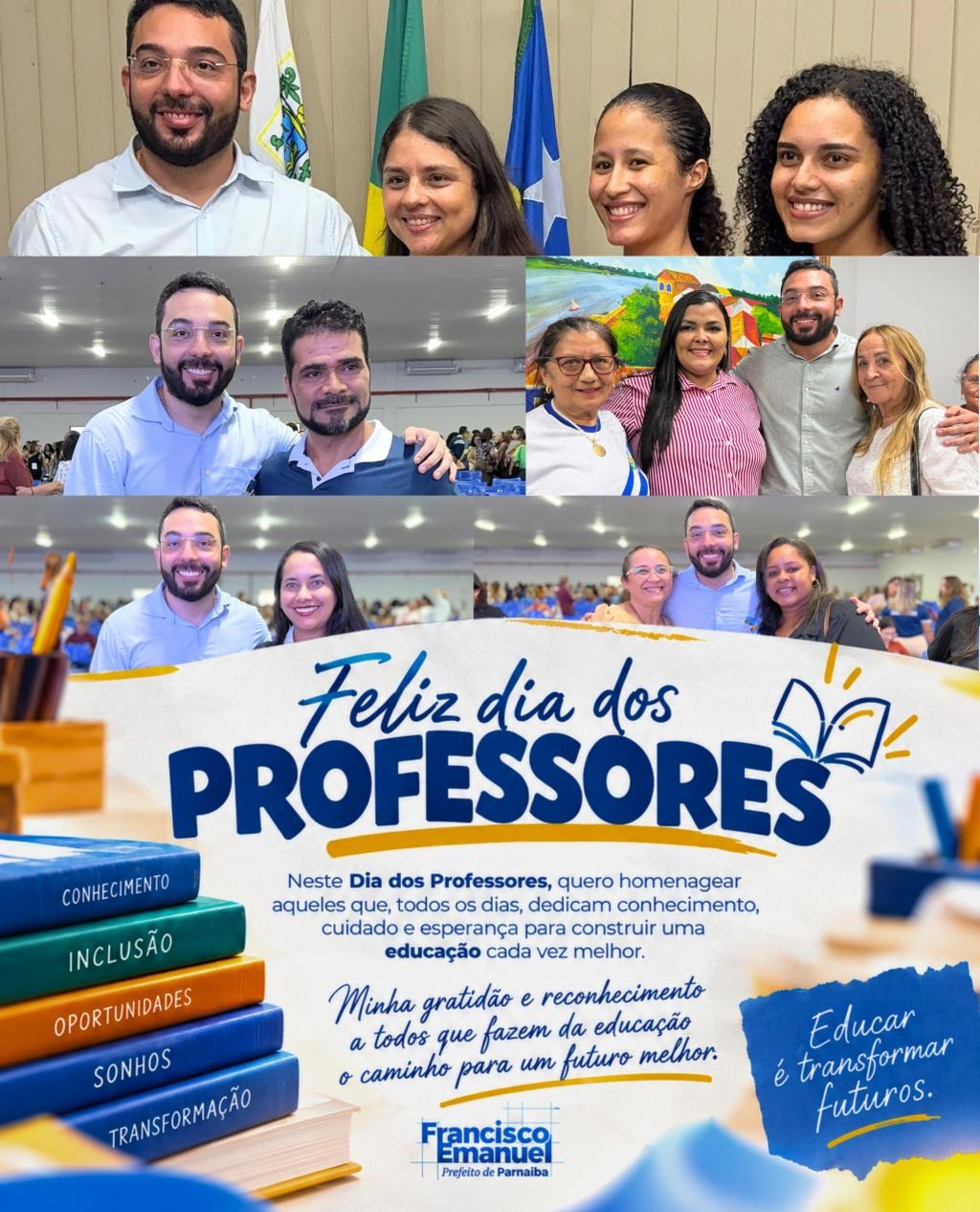 Prefeito Francisco Emanuel homenageia profissionais da educação - Divulgação/ASCOM