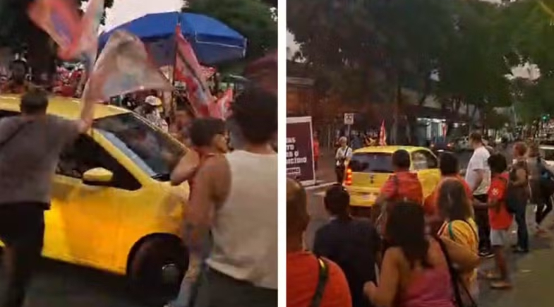 Atropelamento em ato pró-Lula, em Belo Horizonte | Foto: Redes sociais