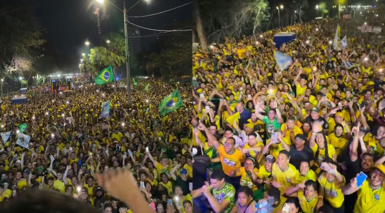 Manifestantes fazem ato de apoio à eleição de Flávio Bolsonaro em Teresina | Foto: Reprodução/Instagram/Nikolas Ferreira