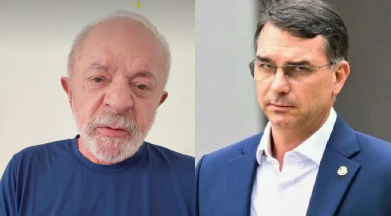 Lula e Flávio Bolsonaro | Reprodução