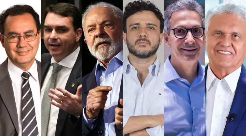 Datafolha em MG: Lula, 42%; Flávio Bolsonaro, 36%; Zema, 4%; Caiado, 4% | Reprodução