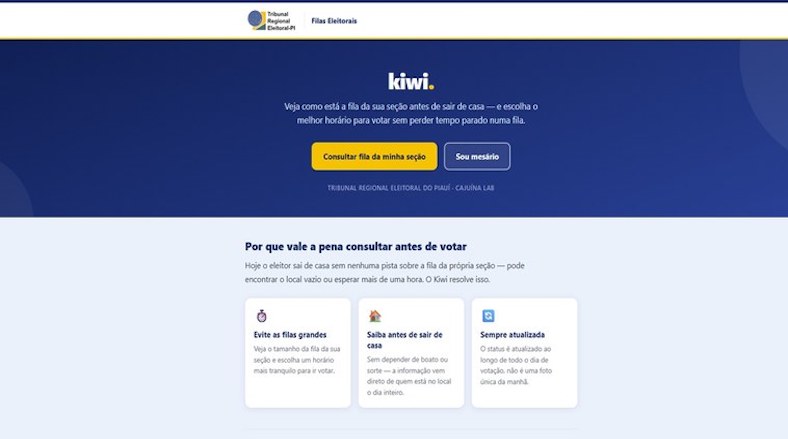 TRE desenvolveu o aplicativo Kiwi | Divulgação