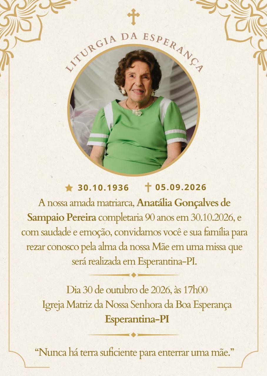  Missa em memória de Anatália Gonçalves de Sampaio Pereira - Divulgação/ASCOM