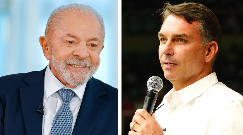 Lula e Flávio Bolsonaro | Agência Brasil 