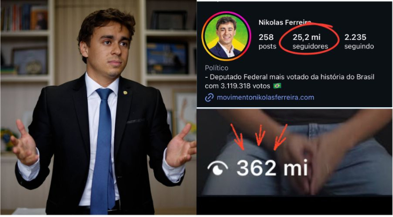 TSE dá 12 horas para Meta explicar alcance de Nikolas e prevê multa de R$ 100 mil | Reprodução