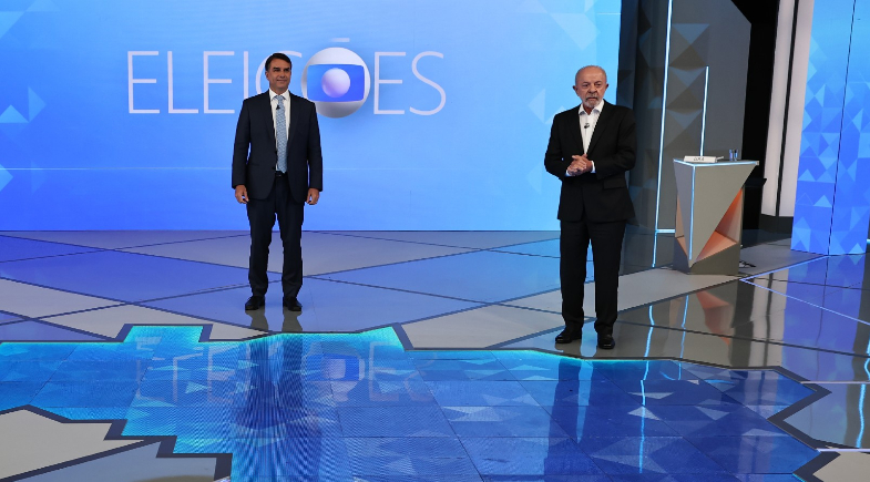 Flávio Bolsonaro e Lula durante debate na Globo | Divulgação