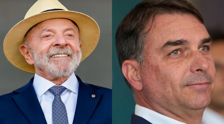 Lula e Flávio Bolsonaro | Reprodução