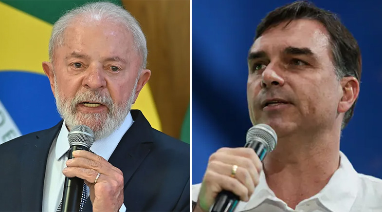 Lula e Flávio Bolsonaro | Reprodução