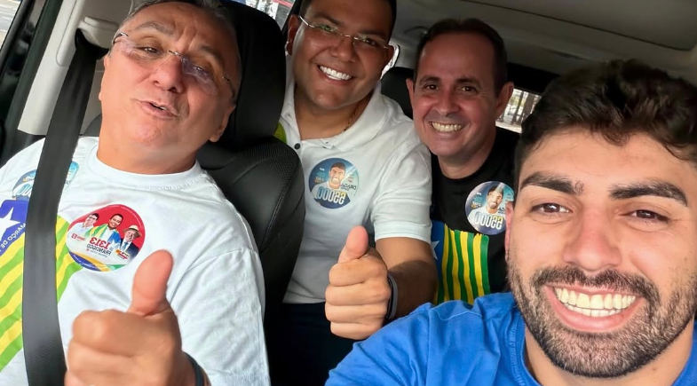 Draga Alana, os vereadores Fernando Lima e Dudu e o suplente de vereador Thiago Nunes  | Redes Sociais