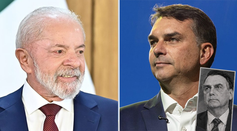 Lula, Flávio e Jair Bolsonaro | Reprodução